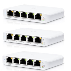 UBNT UniFi Switch USW-Flex-Mini-3, 3-pack  [5xGigabit, 1xPoE In]