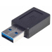 Manhattan USB adaptér, USB 3.1 Gen 2, USB-A Male na USB-C Female, 10 Gbps, černá