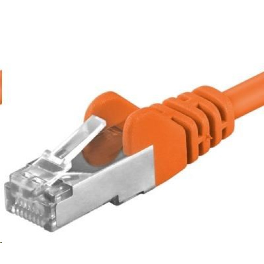 PREMIUMCORD Patch kabel CAT6a S-FTP, RJ45-RJ45, AWG 26/7 1,5m oranžová