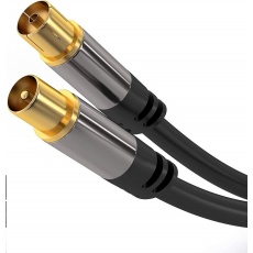 PREMIUMCORD propojovací kabel, anténní, M/F 75Ohm (135dB) 4x stíněný 3m