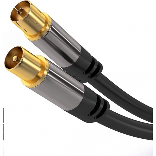 PREMIUMCORD propojovací kabel, anténní, M/F 75Ohm (135dB) 4x stíněný 3m