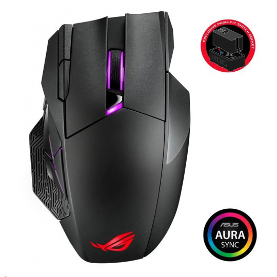 ASUS myš ROG SPATHA X (P707), bezdrátová, černá