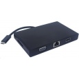 PREMIUMCORD Převodník USB3.1 na RJ45, HDMI, VGA, USB3.0, SD,audio ,PD charge