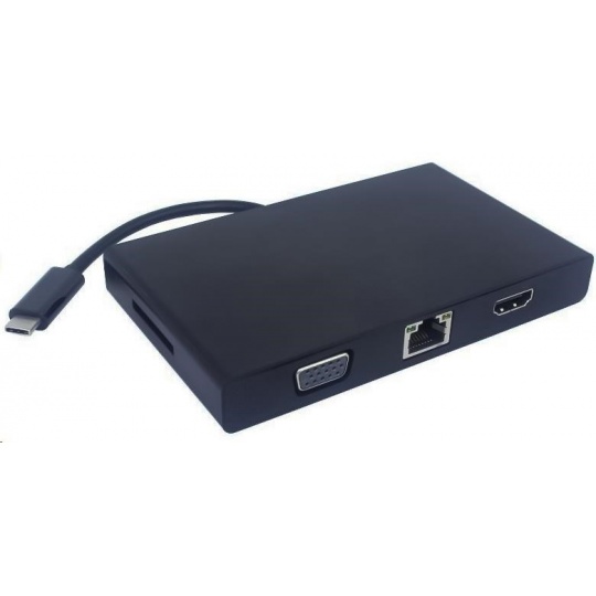 PREMIUMCORD Převodník USB3.1 na RJ45, HDMI, VGA, USB3.0, SD,audio ,PD charge