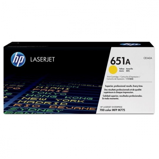 HP 651A Yellow LJ Toner Cart, CE342A (16,000 pages)