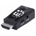 Manhattan adaptér HDMI na VGA, Micro Converter, HDMI Male na VGA Female, audio, černá