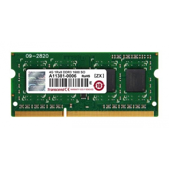 TRANSCEND SODIMM DDR3 4GB 1600MHz 512Mx8 CL11 JetRam™ Retail