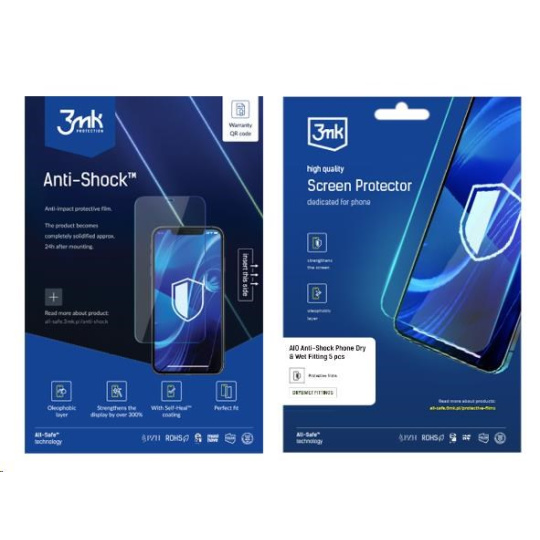 3mk All-Safe - AIO fólie Anti-shock Dry & Wet Fitting Phone, 5 ks