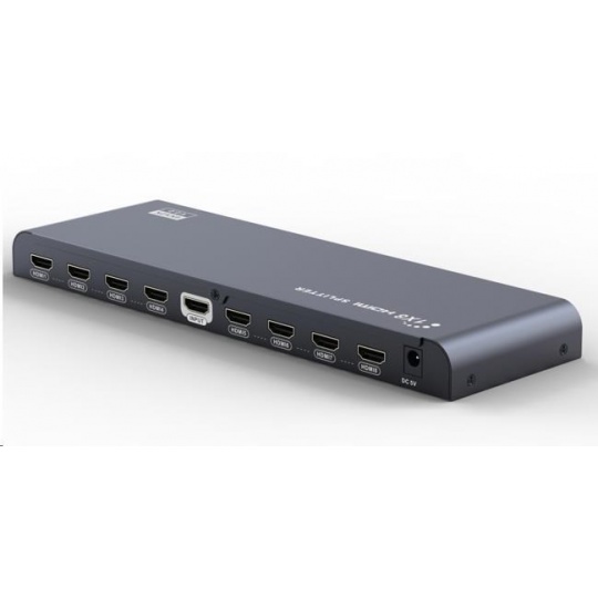 PremiumCord HDMI 2.0 splitter 1-8 porty, 4K x 2K/60Hz, FULL HD, 3D, černý