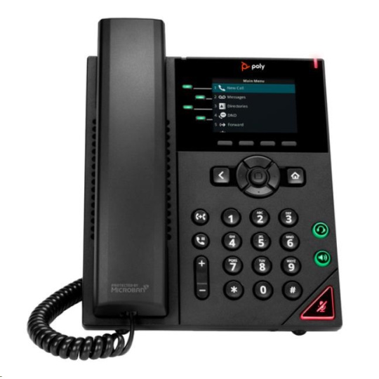 Poly VVX 250, 4linkový IP telefon, PoE