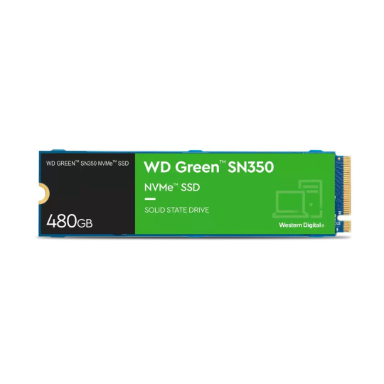 WD GREEN SSD NVMe 480GB PCIe SN350, Geb3 8GB/s, (R:2400/W:1650 MB/s)