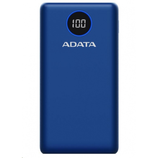 ADATA PowerBank P20000QCD - externí baterie pro mobil/tablet 20000mAh, 2,1A, modrá (74Wh)