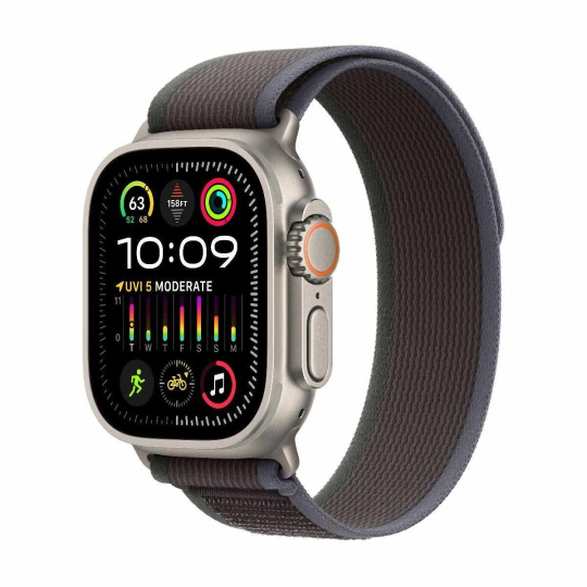 APPLE Watch Ultra 2 GPS + Cellular, 49mm Titanium Case with Blue/Black Trail Loop - M/L