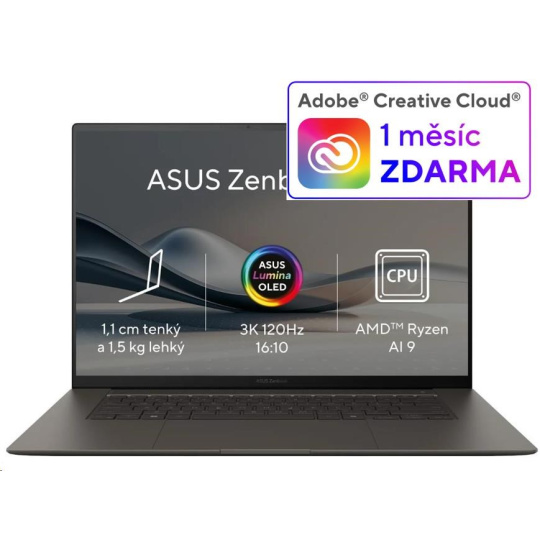 ASUS NTB Zenbook S (UM5606WA-OLED221X), AI9-HX370, 16" 2880 x 1800, 32GB, 1TB SSD, Radeon, W11 Pro, Gray