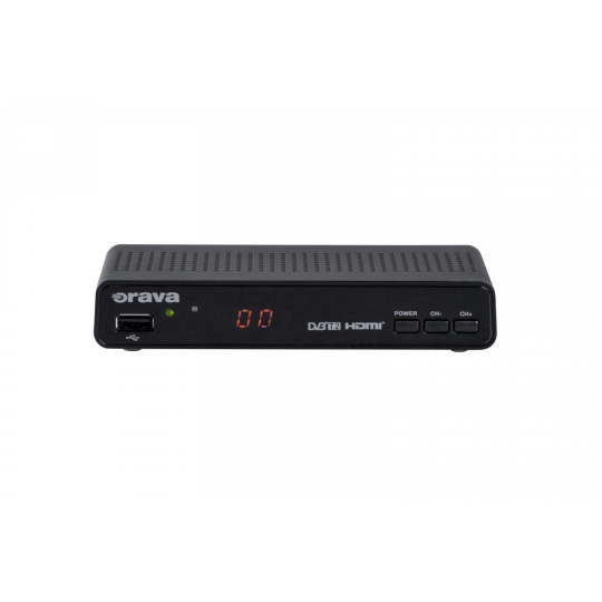 Orava DVB-30 digitální pozemní přijímač DVB-T2, HD, HEVC, PVR, paměť pro 500 programů, SCART, HDMI, ethernet, černá