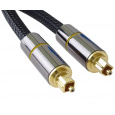 PremiumCord optický audio kabel Toslink, OD:7mm, Gold-metal design + Nylon, 1m