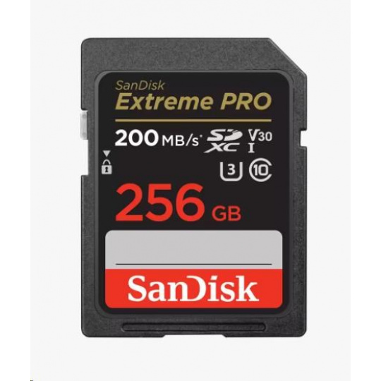 SanDisk SDXC karta 256GB Extreme PRO (200 MB/s Class 10, UHS-I U3 V30)