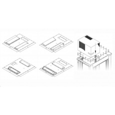 TRITON montážní redukce ke klimatizaci X1 a X2 do hloubky rozvaděče 600 x 800 mm, černá