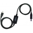 PREMIUMCORD USB 2.0 repeater a propojovací kabel A/M-B/M 15m