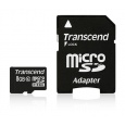 TRANSCEND MicroSDHC karta 8GB Class 10 + adaptér