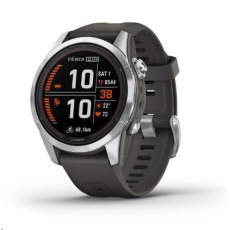 Garmin fenix® 7S Pro – Solar Edition, Silver / Black Band