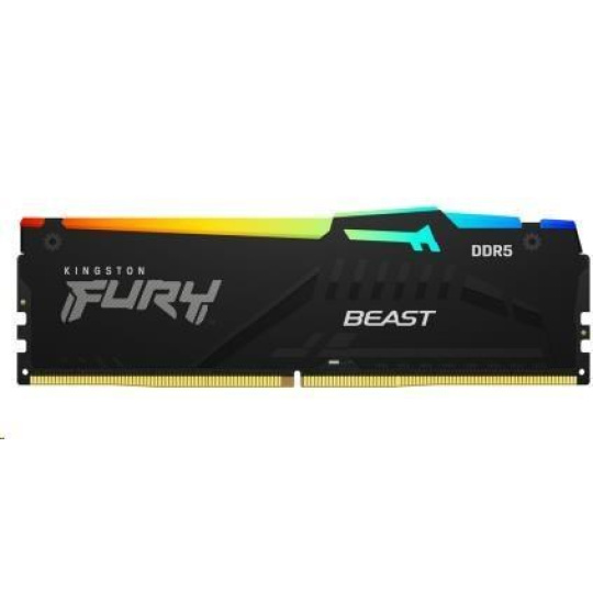 KINGSTON DIMM DDR5 16GB 6000MT/s CL36 FURY Beast RGB Černá EXPO