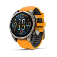 Garmin - fenix 8 Solar Sapphire - 51 mm - Titanium with Amp Yellow | Graphite Silicone Band, EU