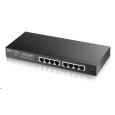 Zyxel GS1900-8HP v3 8-port Desktop Gigabit Web Smart PoE switch: 8x Gigabit metal, IPv6, PoE budget 70W, fanless